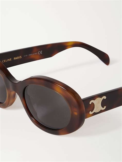 celine oval sunglass|Celine triomphe oval metal sunglasses.